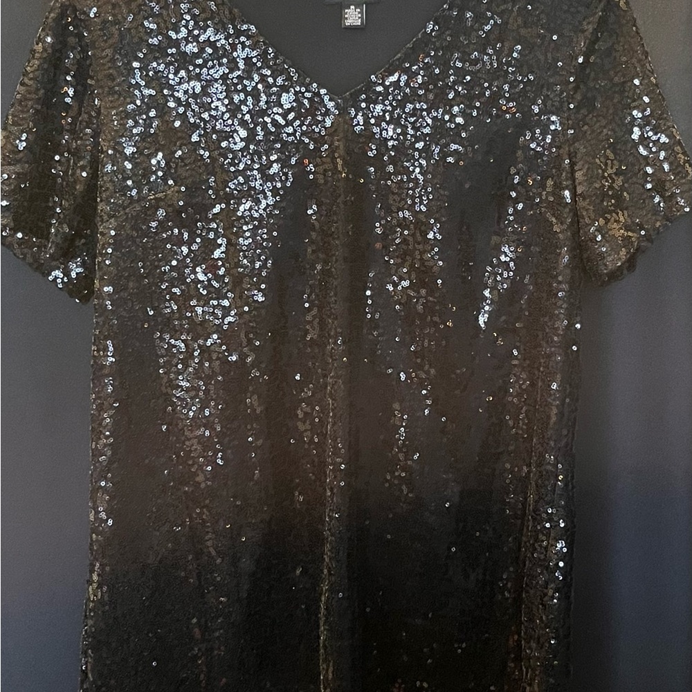 Black Sequin Women's Top